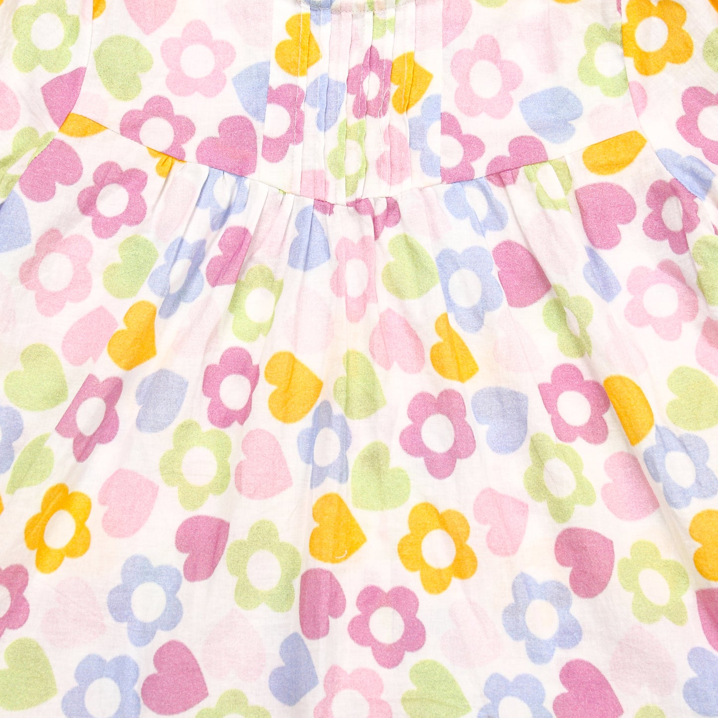 White Heart Colourful A line Dress