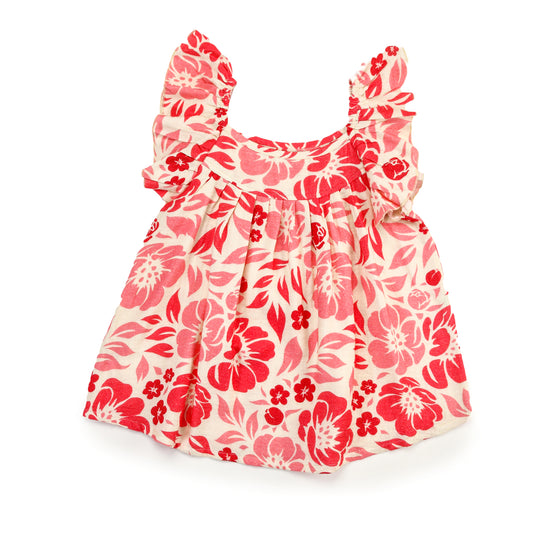 Topical Bloom Ruffled Dress