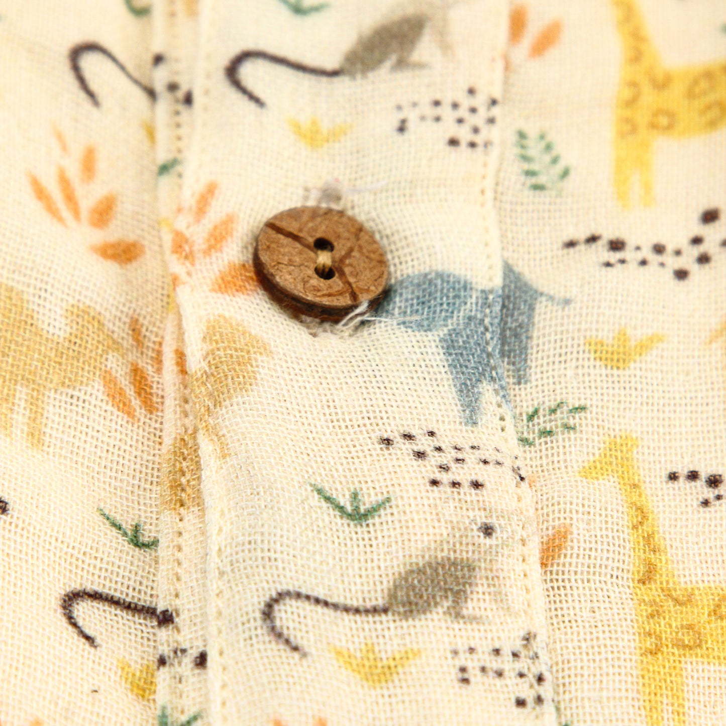 Boys Animal Print Full Sleeve Organic Cotton Shirt with Navy Pants