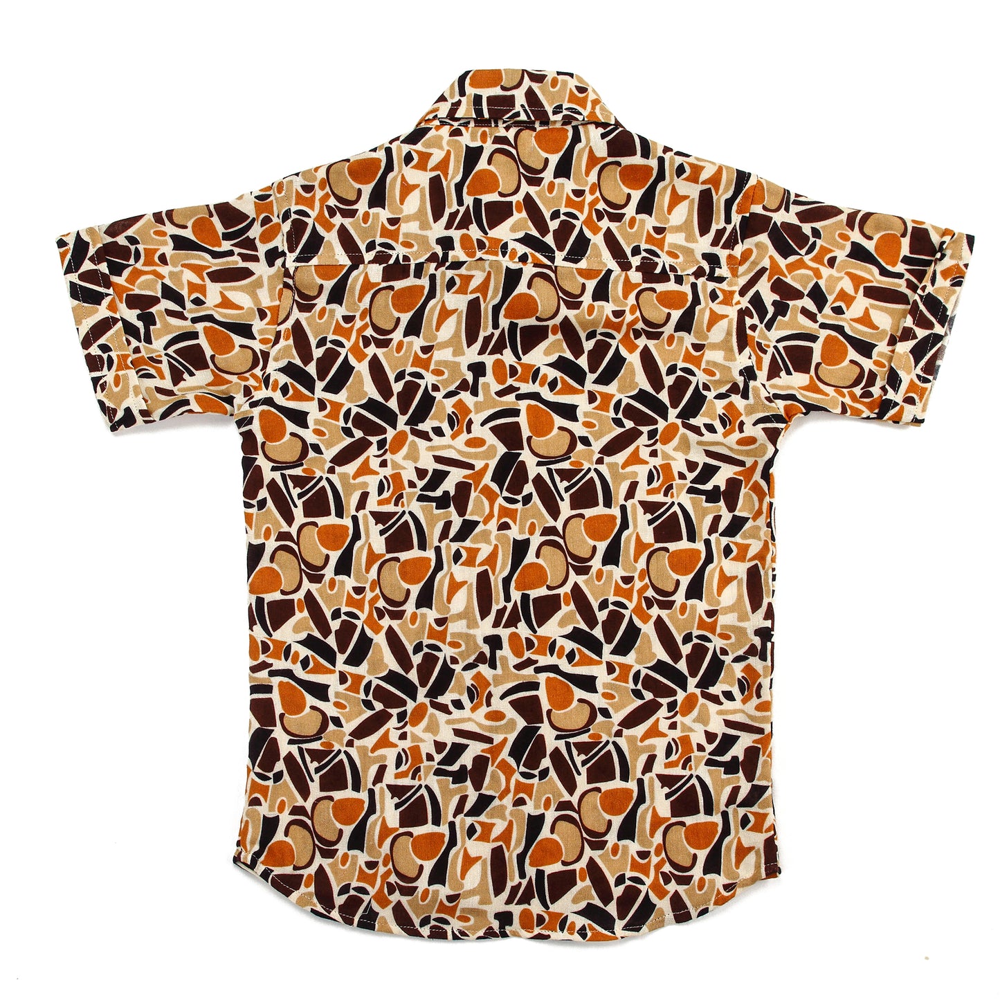 Boys Abstract Print Half Sleeve Mulmul Cotton Shirt