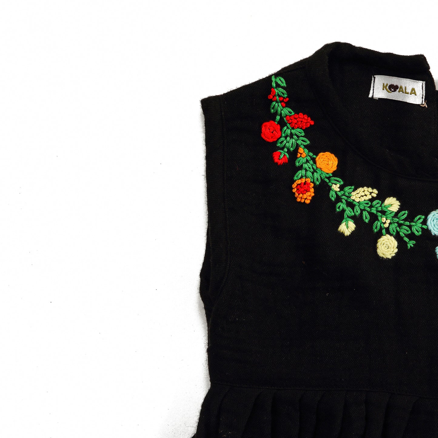 Black Fit and Flare Dress with Embrodiery Work