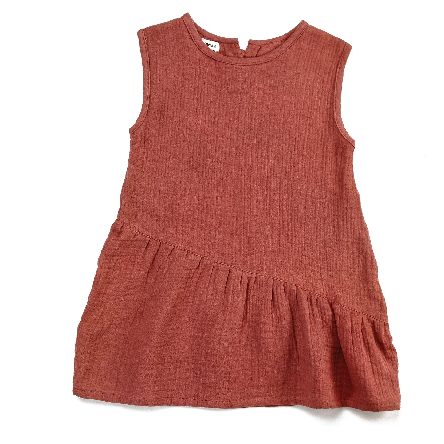 Brick Charm Asymmetrical Dress