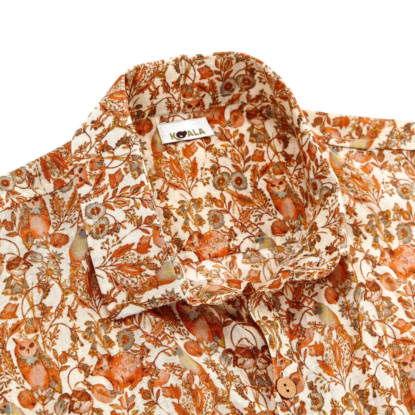 Boys Abstract Jungle Print Half Sleeve Mulmul Shirt