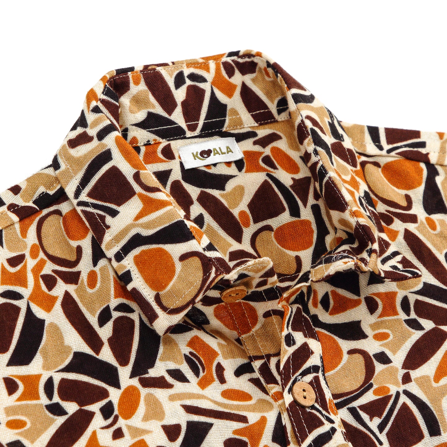 Boys Abstract Print Half Sleeve Mulmul Cotton Shirt