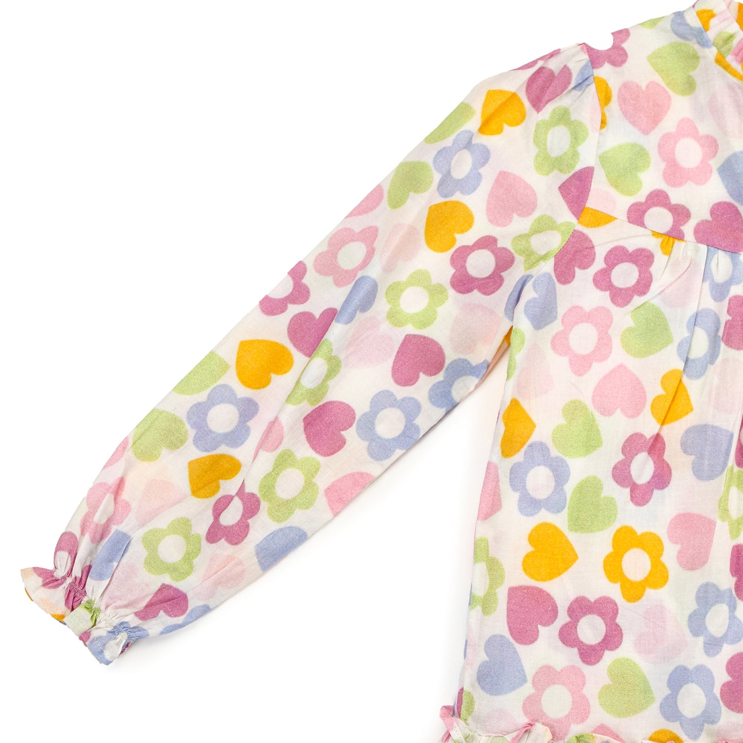 White Heart Colourful A line Dress