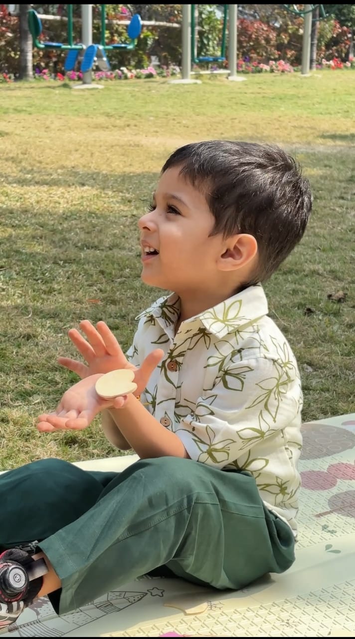 Boys Olive Leaf Organic Cotton Set