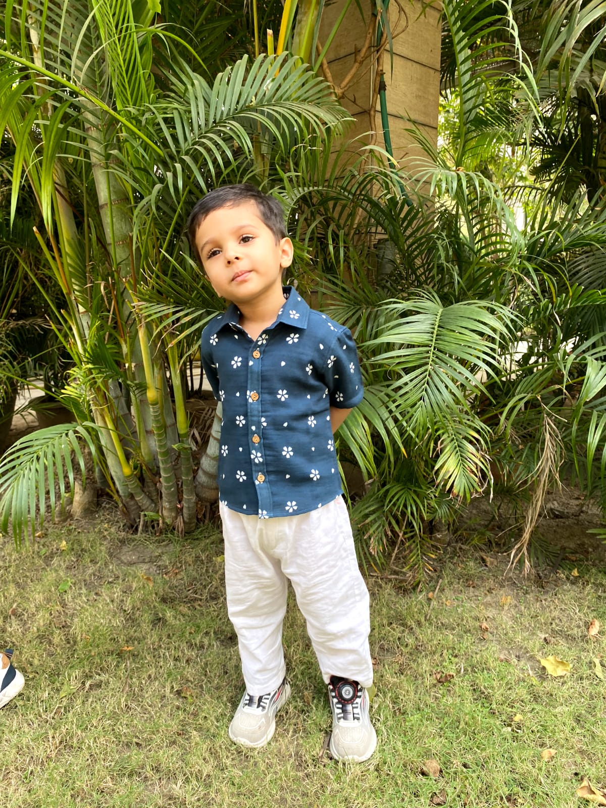 Boys Navy Blossom Organic Cotton Set
