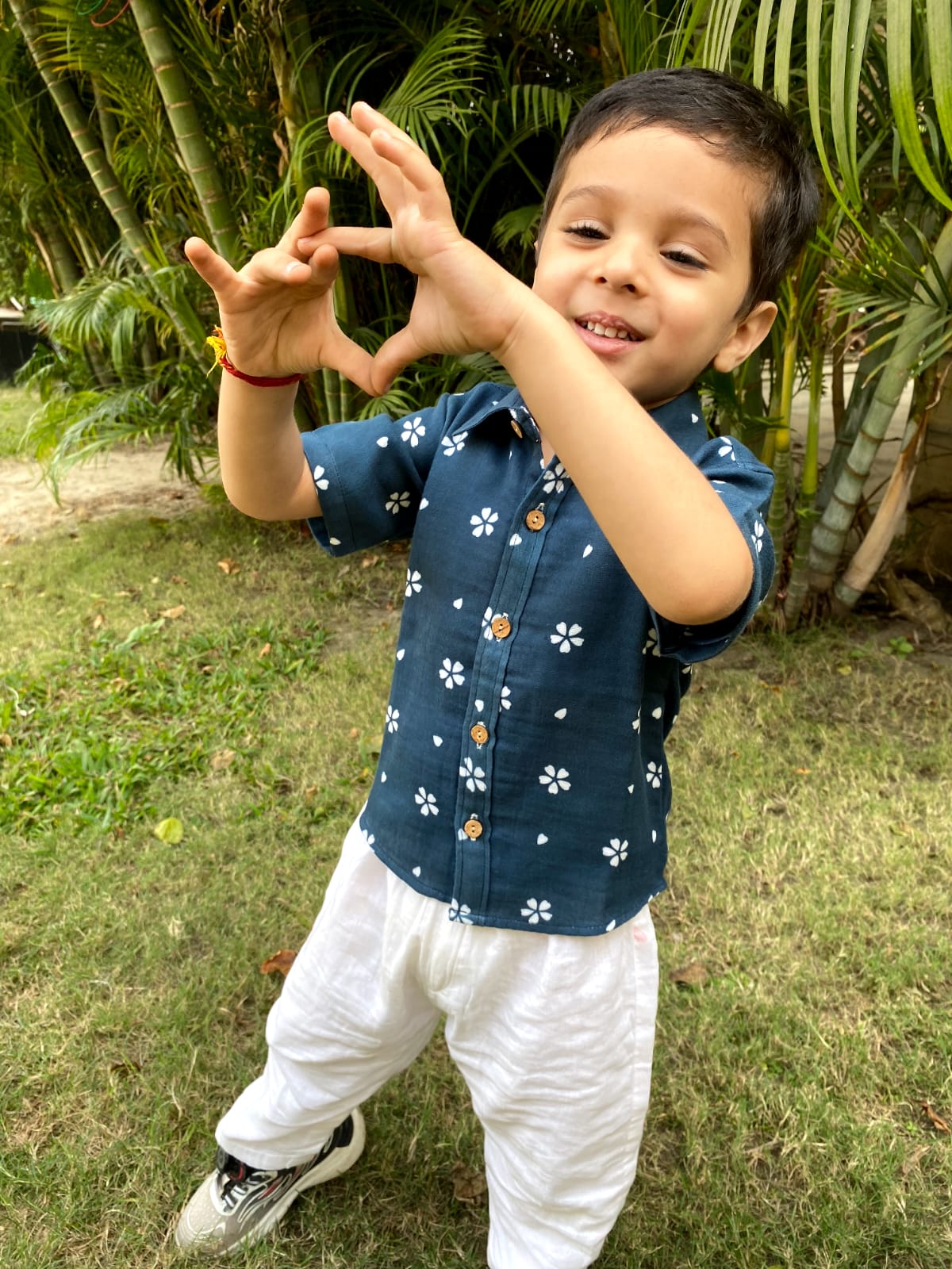 Boys Navy Blossom Organic Cotton Set